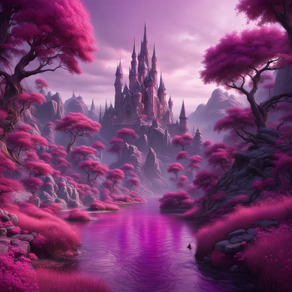 Fantastical Purple Pink Matte Painting in 8K
