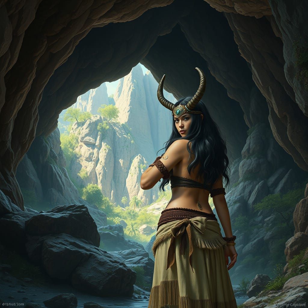 Primitive Cave Woman Unleashes Wild Primal Power