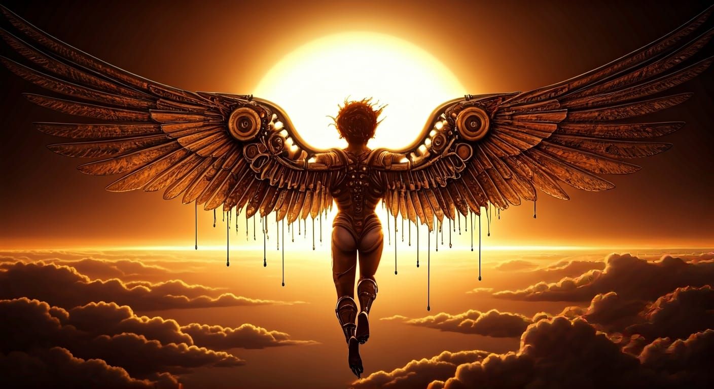 Icarus's Steampunk Wings Melt in the Sun