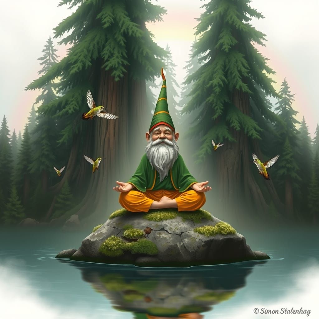 Rasta Gnome Meditation by Redwood Lake
