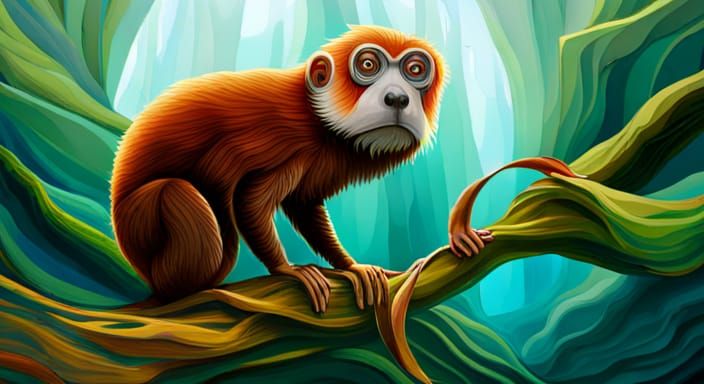 Optical Illusion of a Fish and Monkey