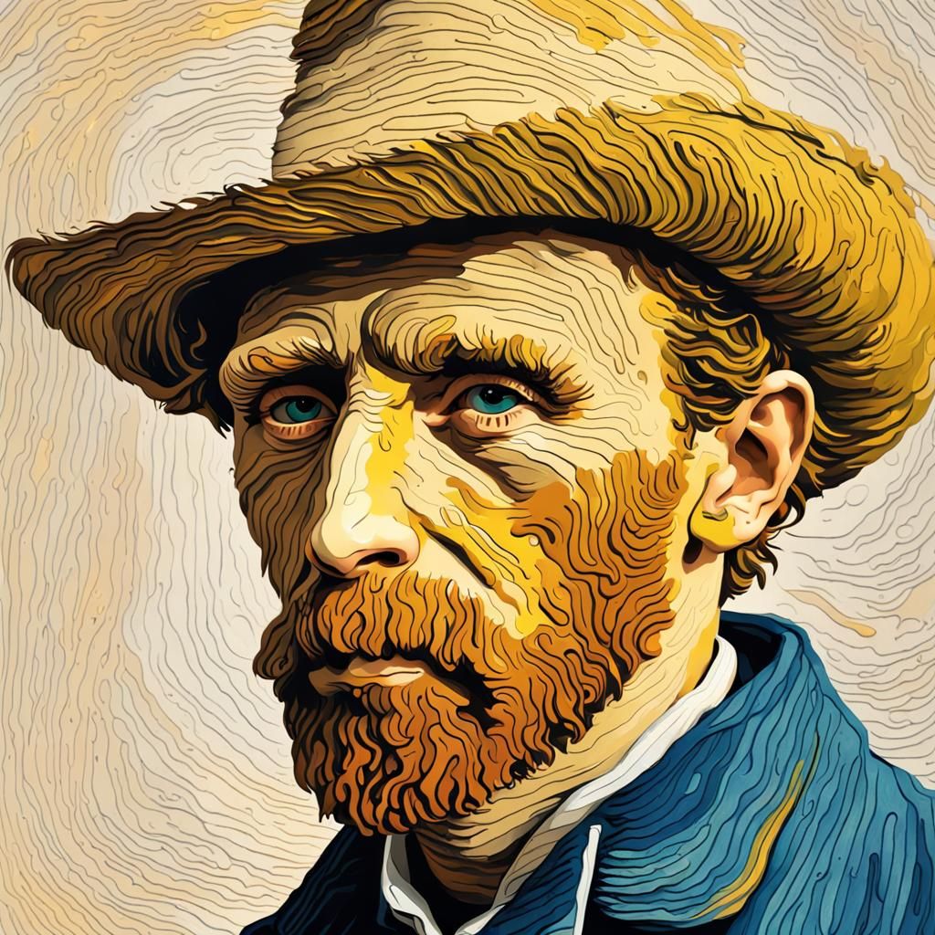 Fingerprint Art of a Famous Artist in High Resolution