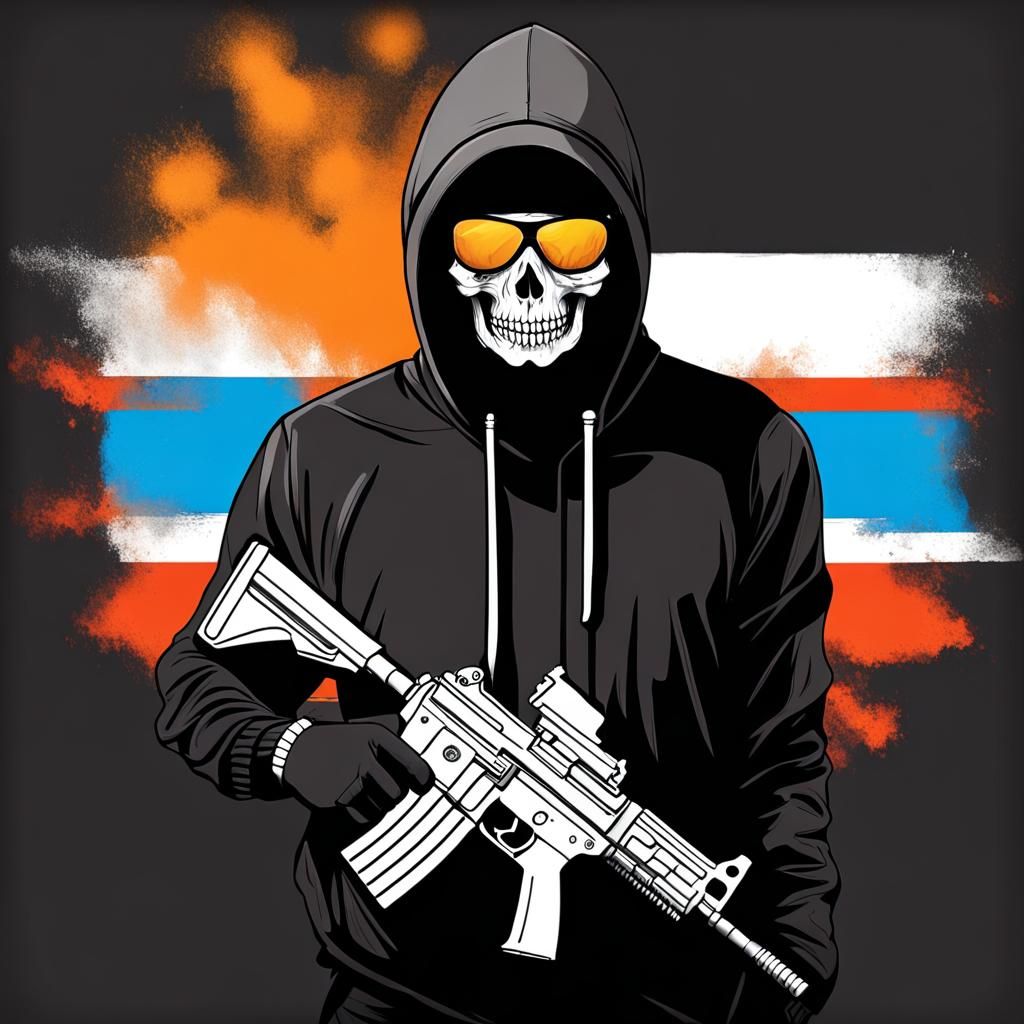 Russian skull half face.