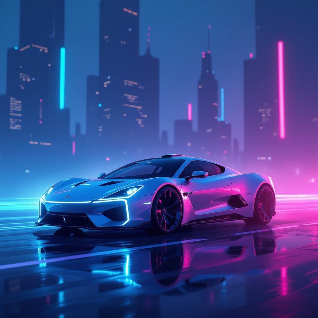 Futuristic Airbrush Art with Neon Lights