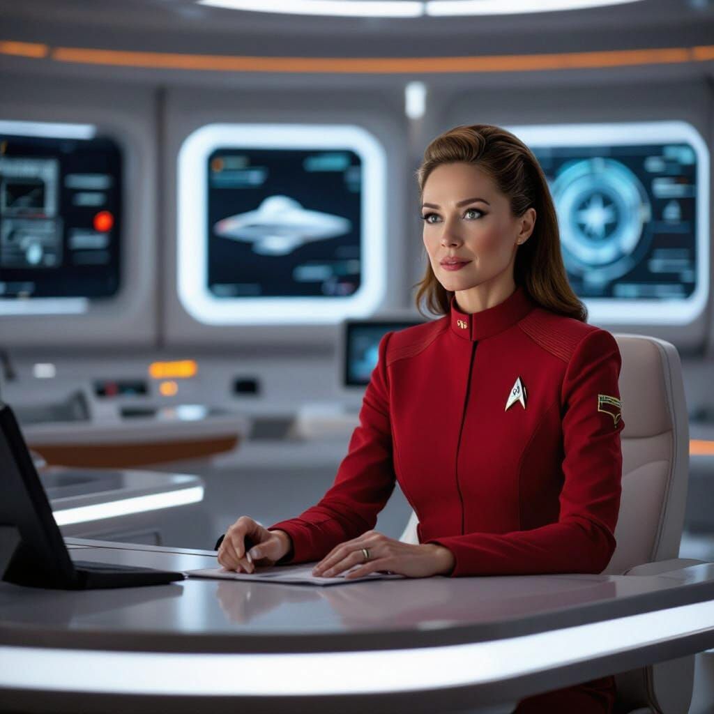 Starfleet Counselor in Starship Office