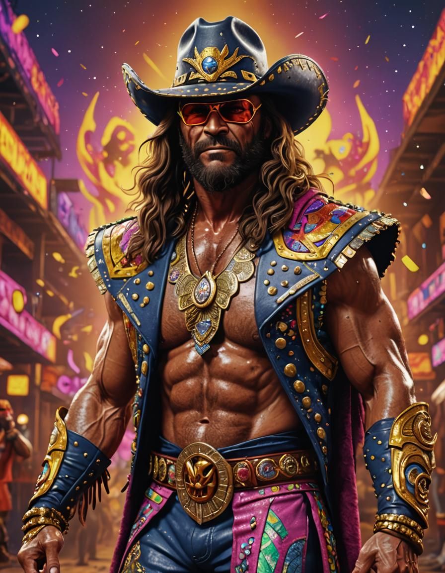 Macho Man Randy Savage: Detailed Digital Painting