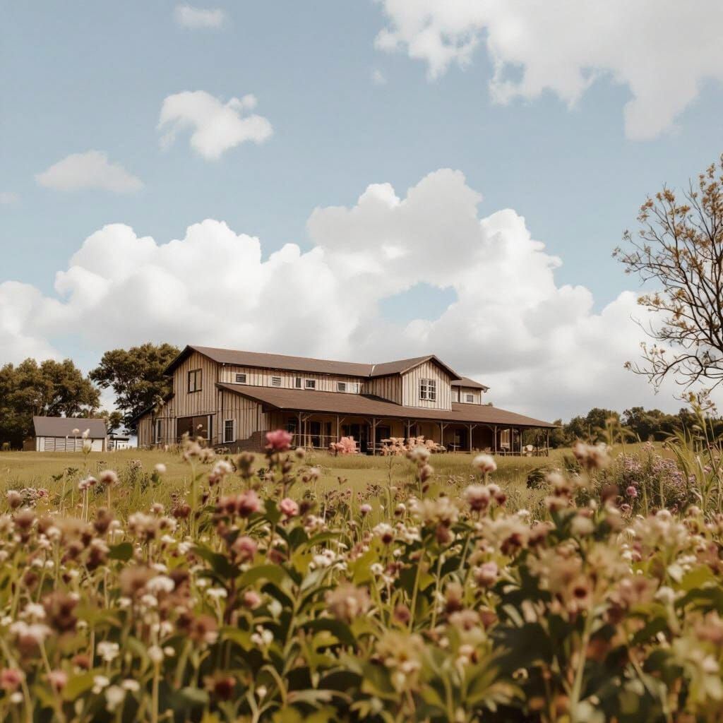 Watercolor Painting with Pastel Colors and Floral Details