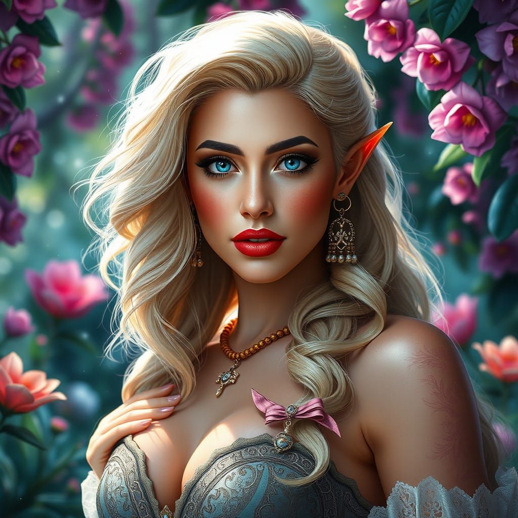 Princess Zelda Pinup in Vibrant Royal Garden