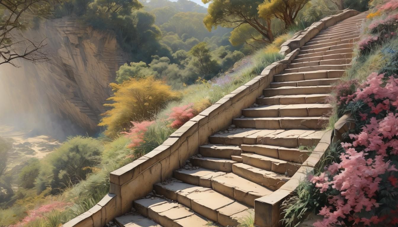 Stairway to Heaven: Watercolor Paper Art