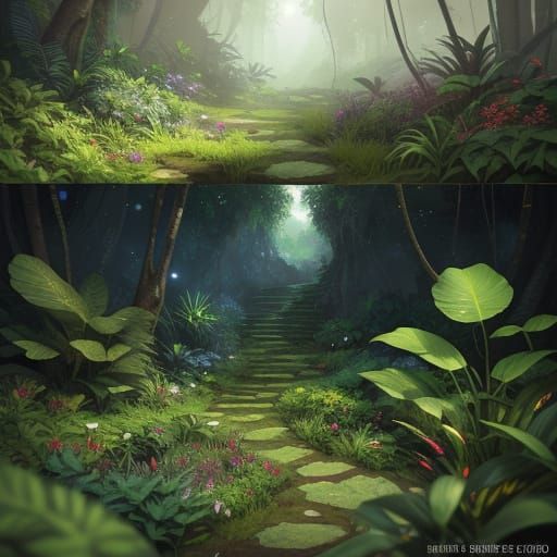 Lush Plants Growing in Hidden, Mysterious Places