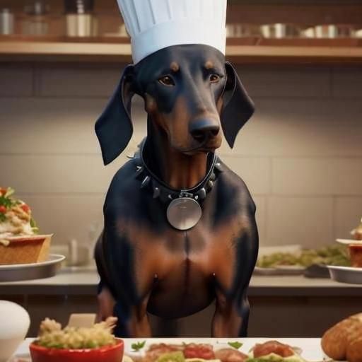 Doberman Pinscher Hind Leg and Tail