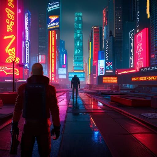 Cyberpunk 2099 Neon Cityscape