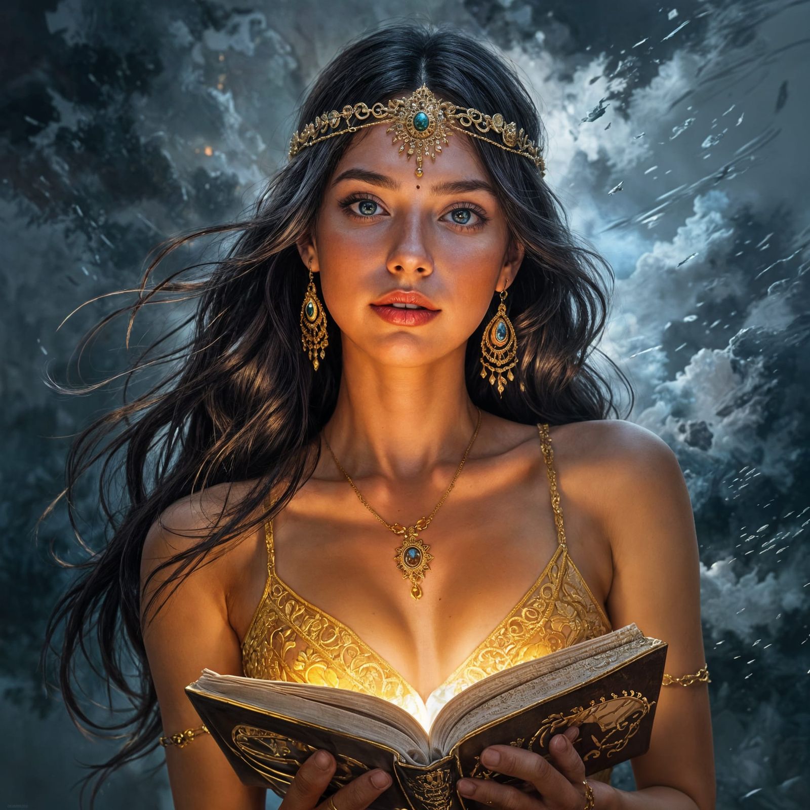 Ethereal Glass Goddess in the Forest