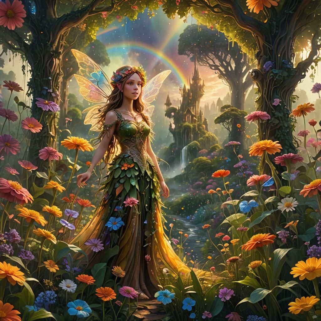 Lush Fairy Land with Giant Flowers in Unreal Engine