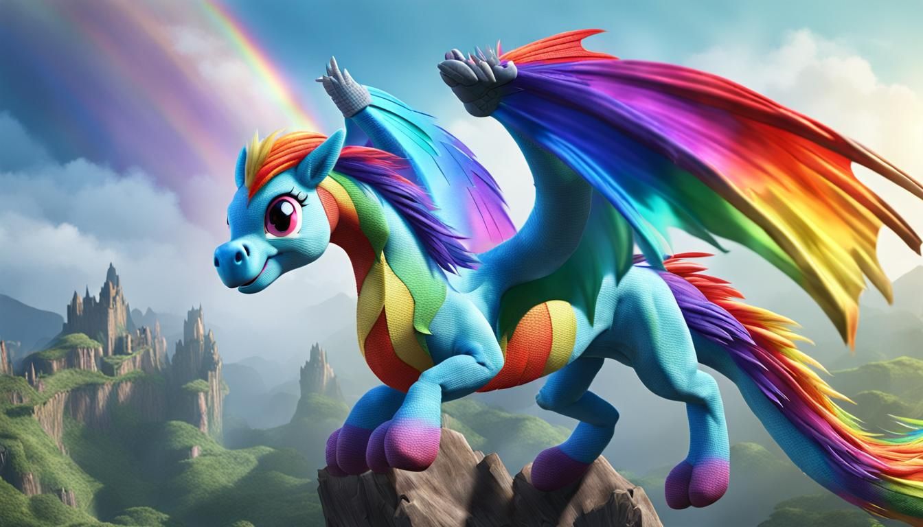 Photorealistic Rainbow Dragon in 8k Resolution