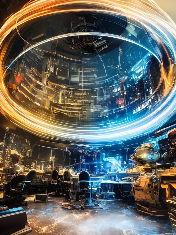 Cyborg Scientists in Sci-Fi Lab: 8K Detail