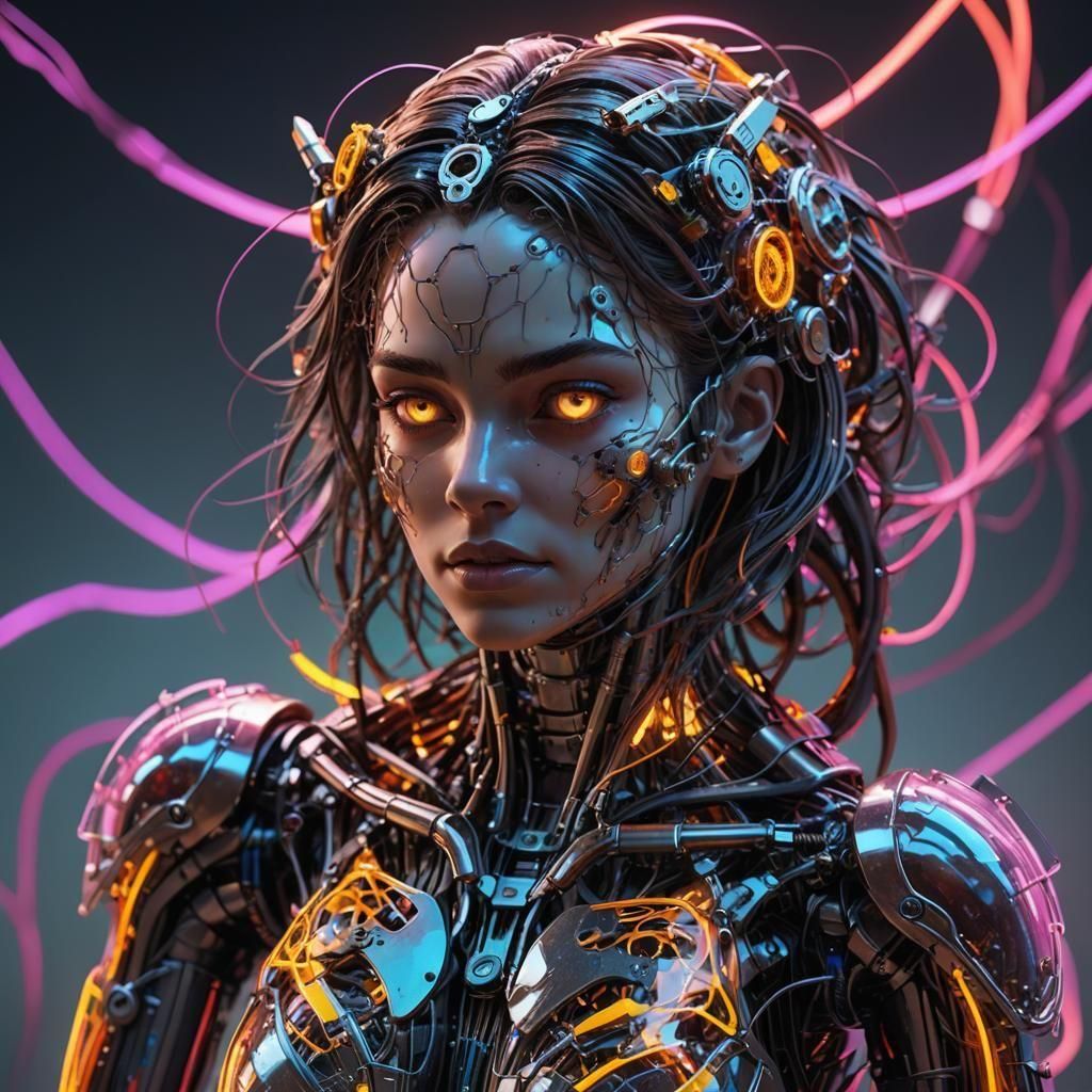 Glass Rib Cage: Female Werewolf Robot Girl