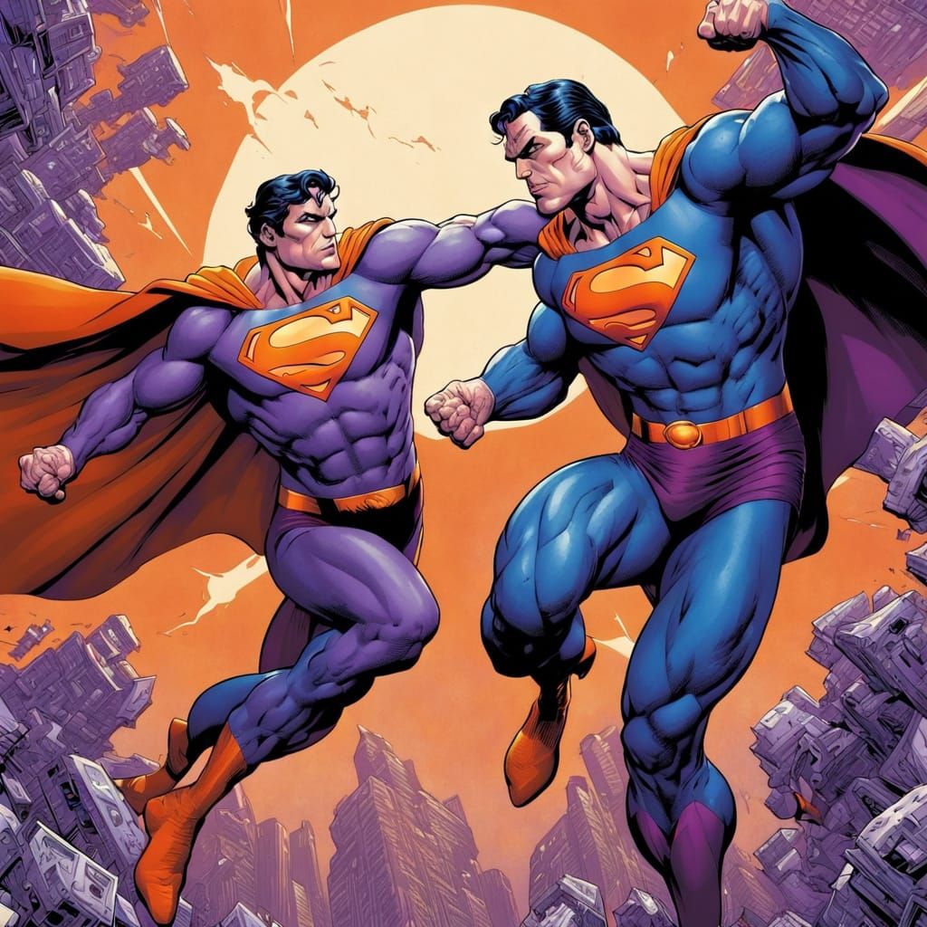 Superman vs. Bizarro: Comic Book Style Battle