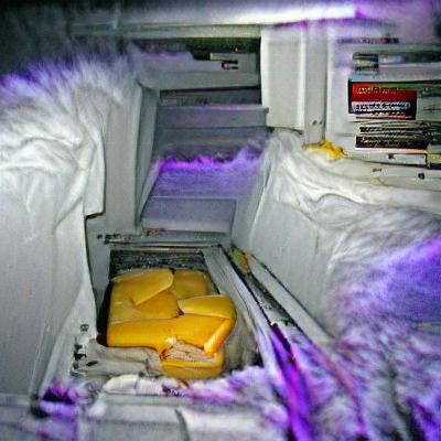 Cheeses in an Open Freezer at 3 AM