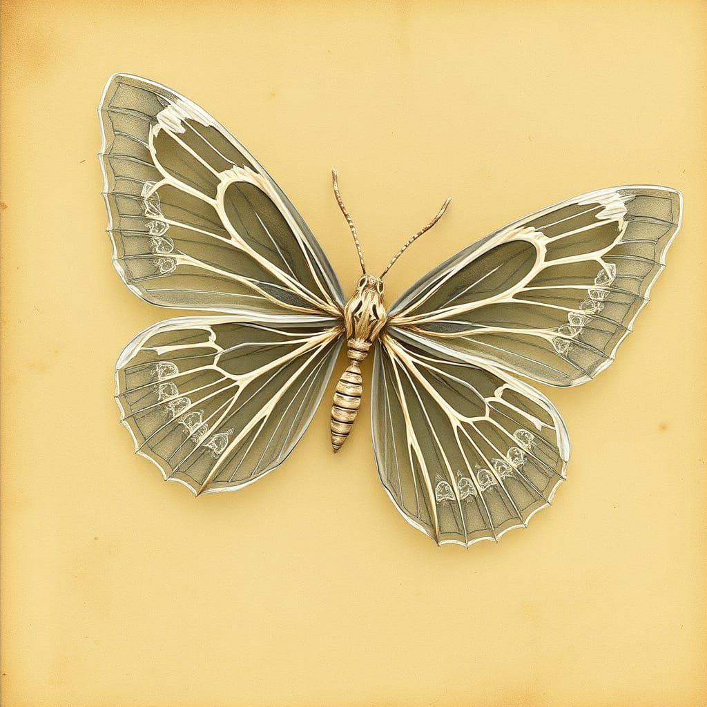 Translucent Butterfly Skeleton in Dark Fantasy Art