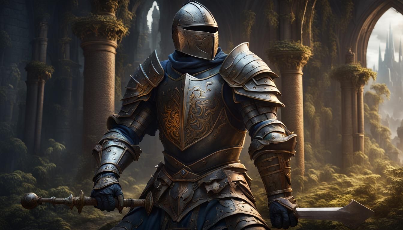 Armored Knight in Detailed Fantasy Art