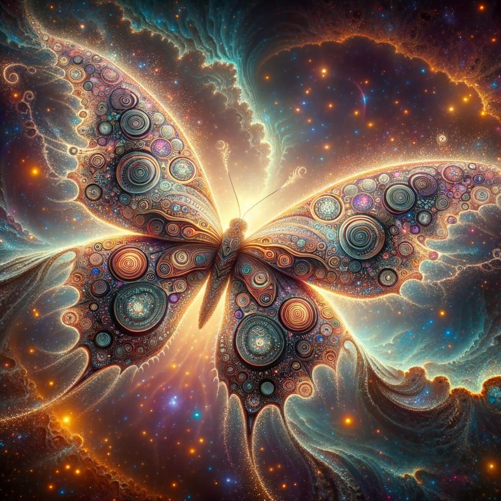 Cosmic Butterfly Embarks on a Dreamtime Journey through Nebu...