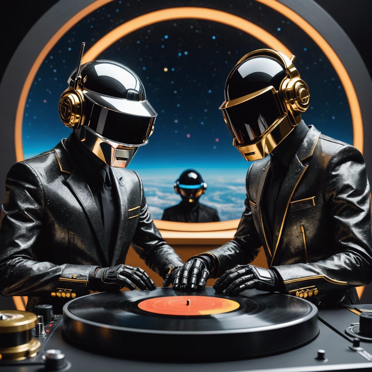 Daft Punk Mixing Planetary Vinyls