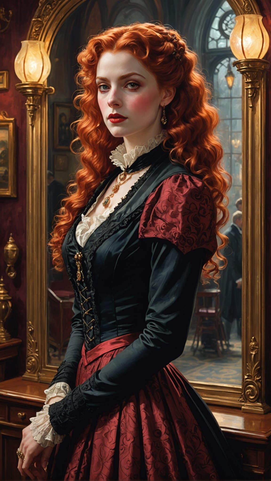 Victorian Vampire in the Style of Edward Cucuel