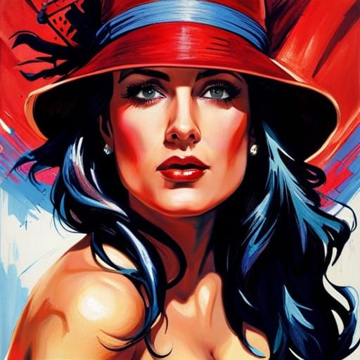Salma Hayek as Western Bandit, Pin-Up Art