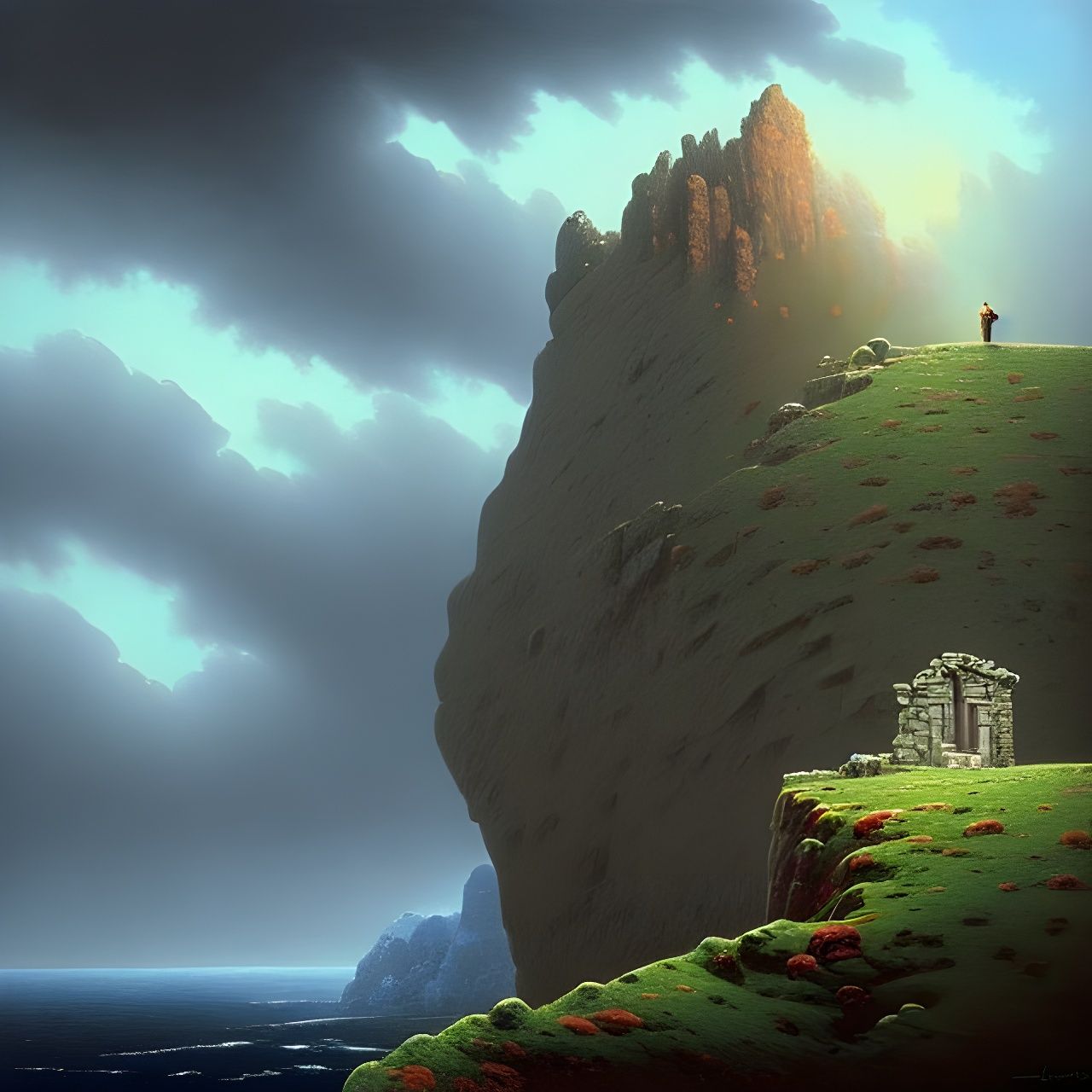 Surreal Mile-High Cliff Dwelling in Magical Realism