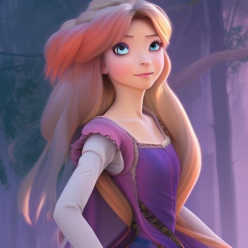 Anime Rapunzel Concept Art in 8K