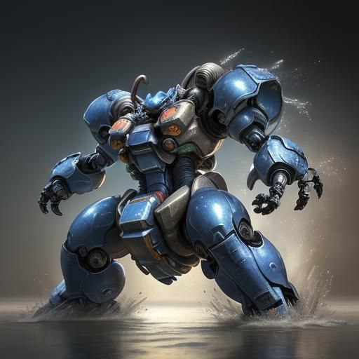 Hyperrealistic Mecha Blastoise Digital Art