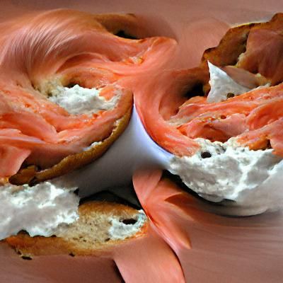 Bagel with Cream Cheese and Lox Close-Up
