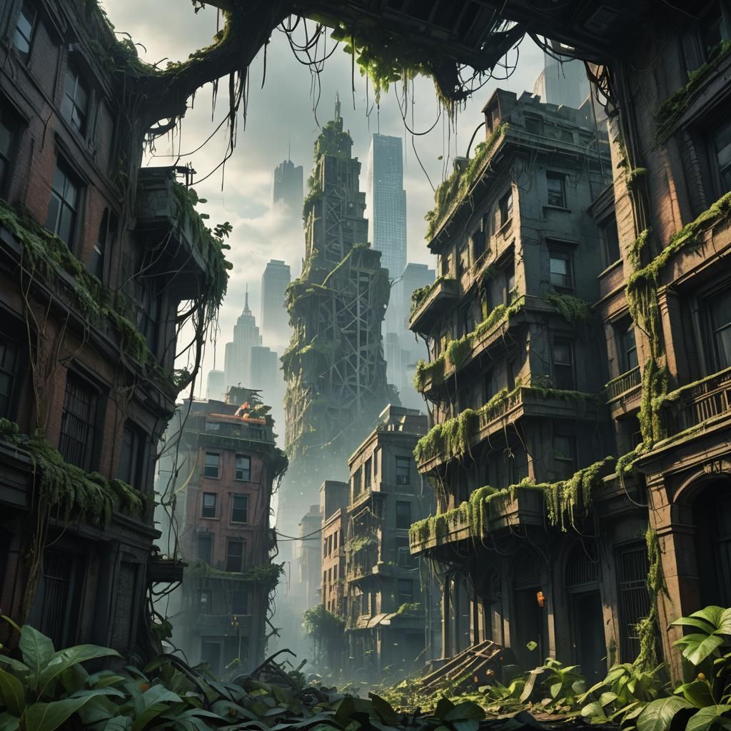 Dark Fantasy New York City Ruins