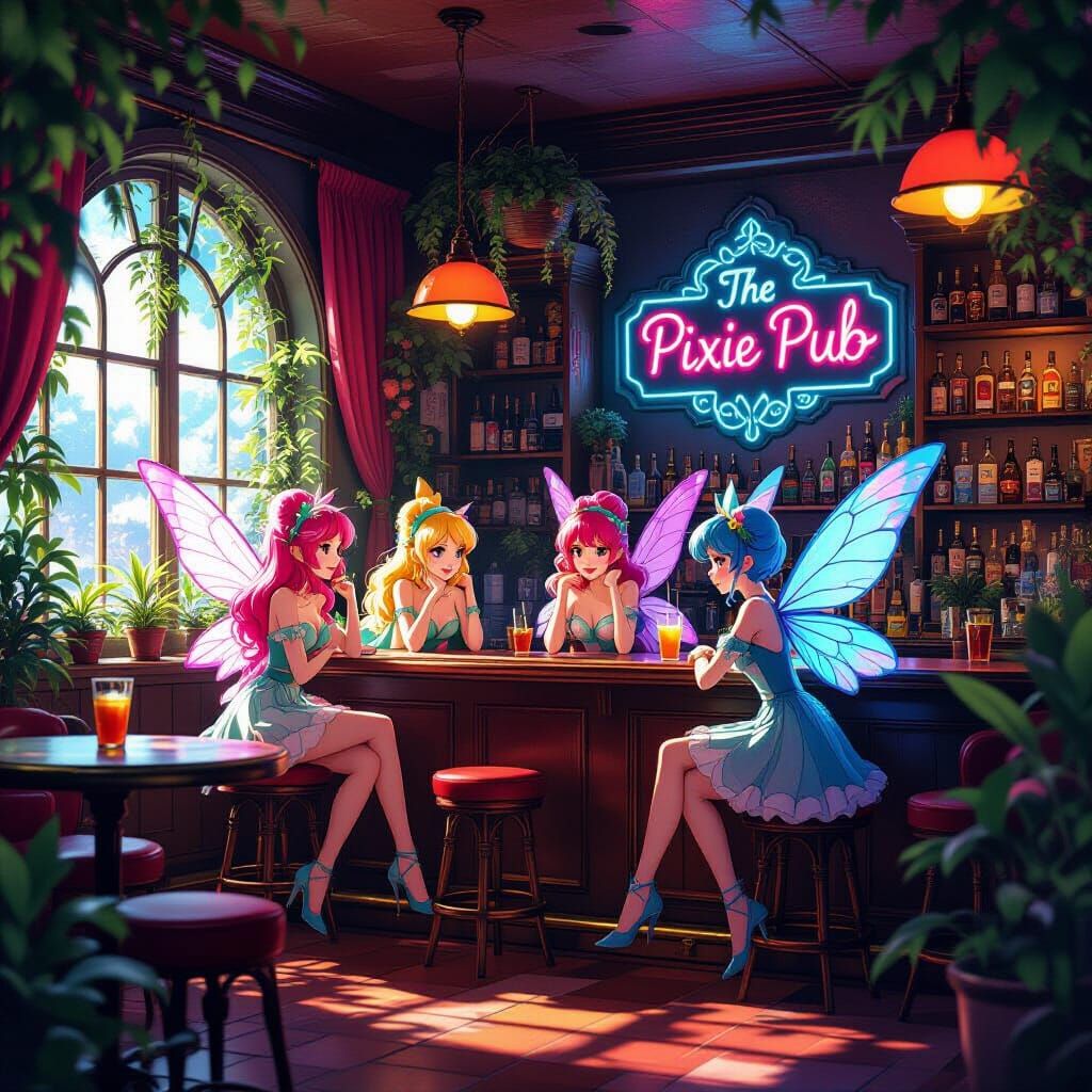 The Pixie Pub: A Whimsical 50s Fairy Dive Bar