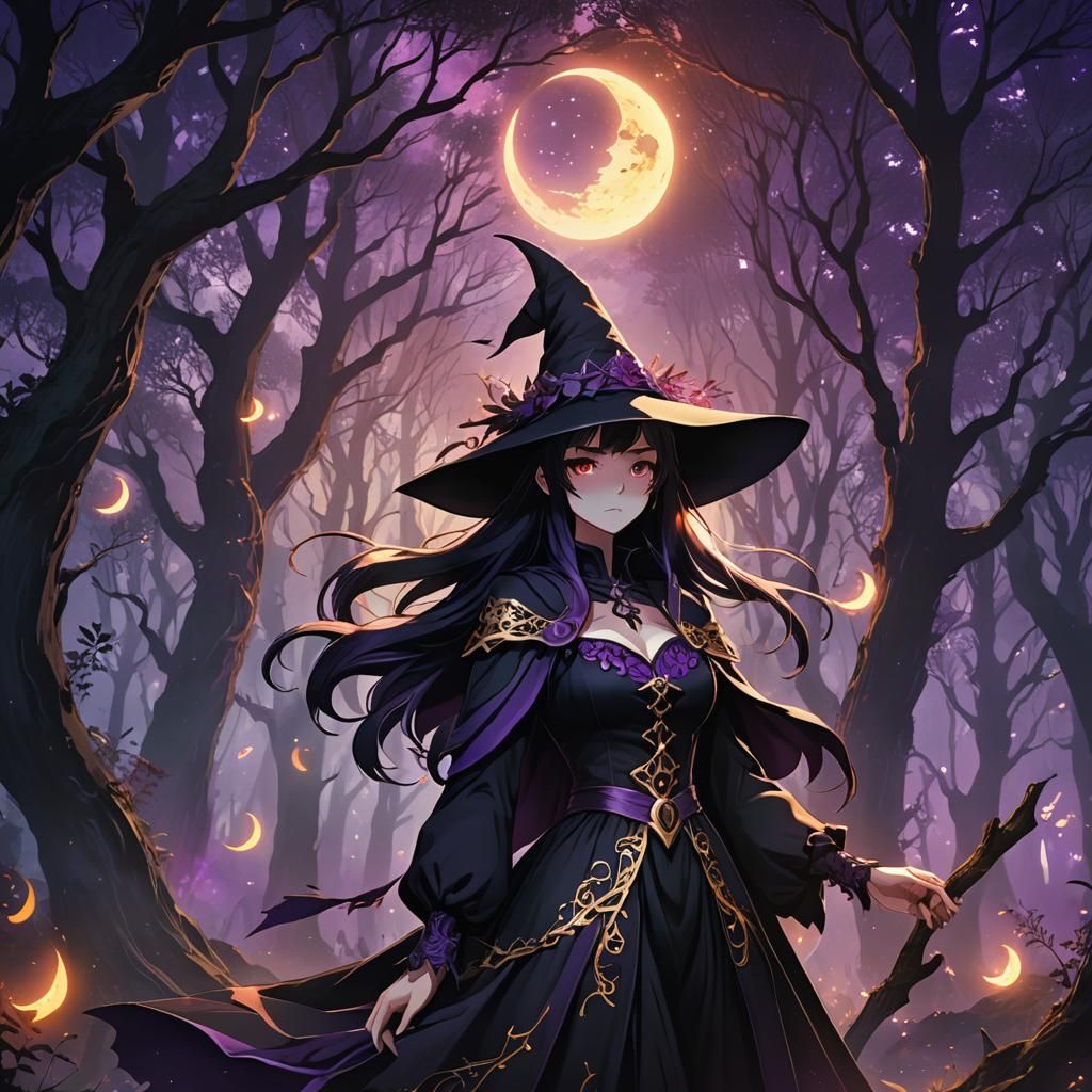 Anime Witch in Dark Forest Key Visual