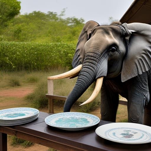 elephant selling porcelain