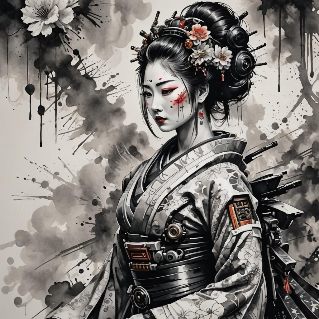 Full Battle Geared Geisha. Year 1824