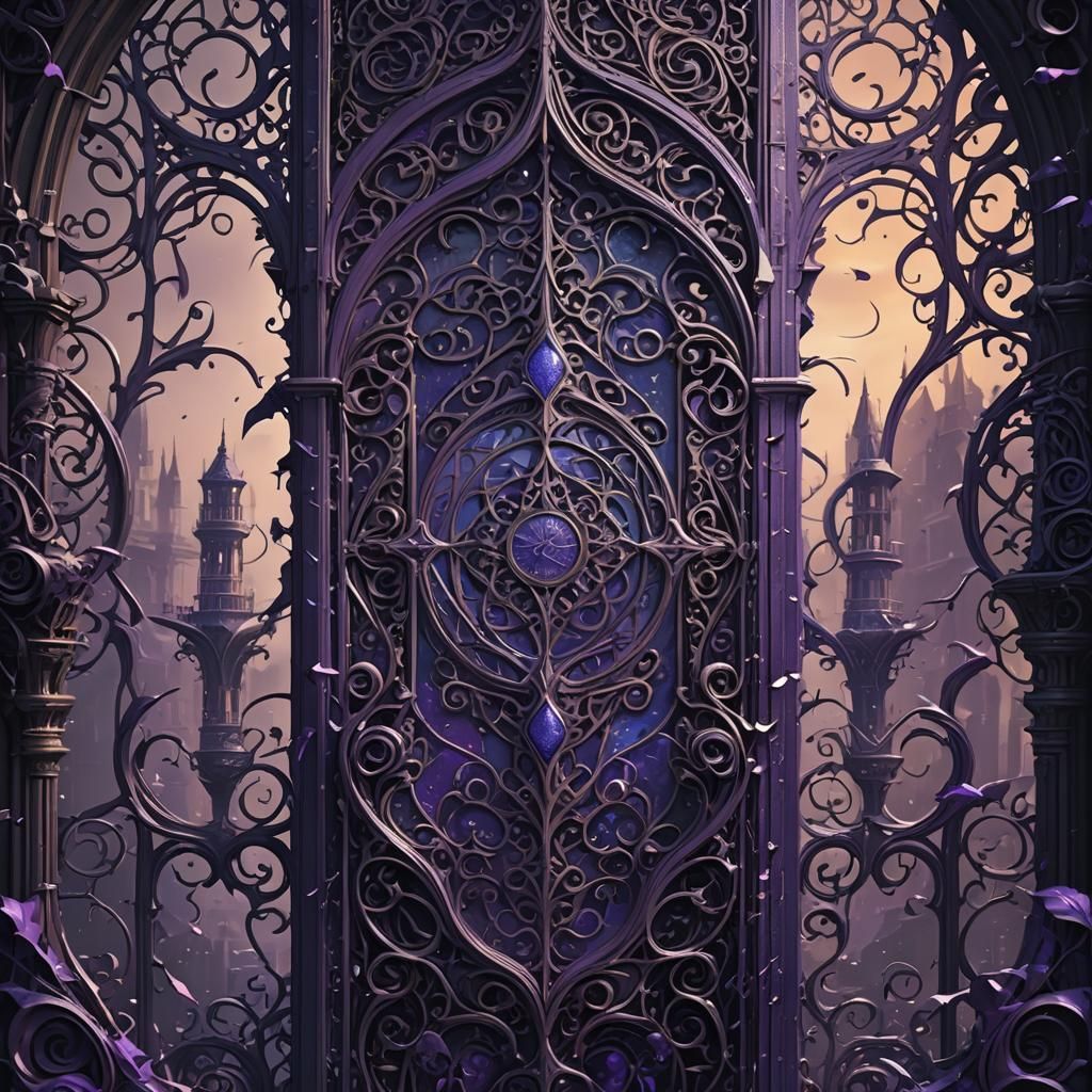 Parallel Dreams in Dark Gothic Arabesque Calligraphy