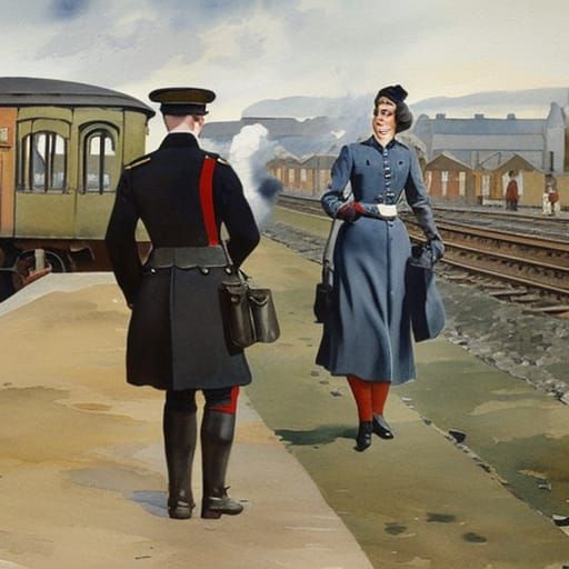 Farewell at the Station: Impressionistic Wartime Goodbye