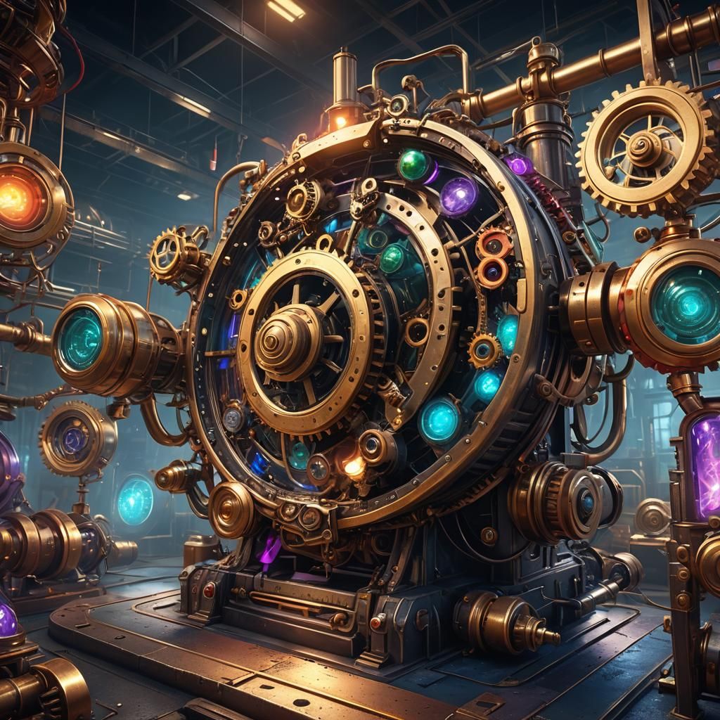 Time Travel Machine Factory in 3D Rendering