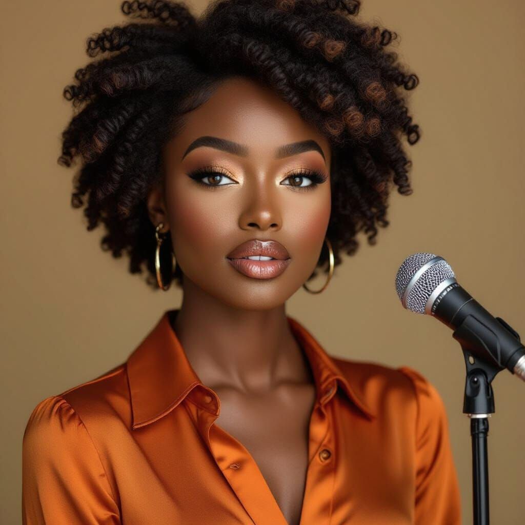 Stunning Portrait of a Confident Black Woman in Studio