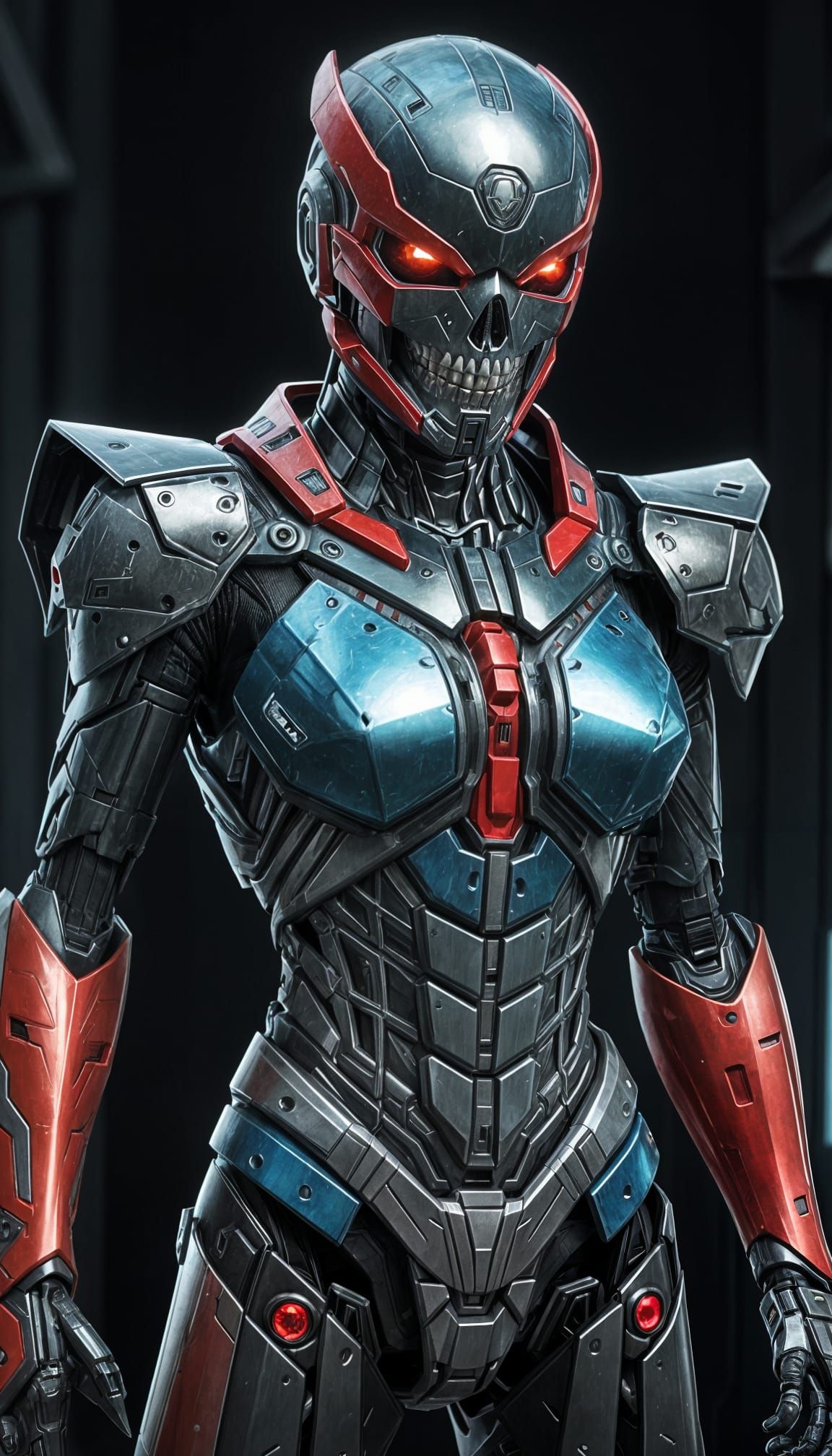 Futuristic Grim Reaper Megazord in Sci-Fi Art