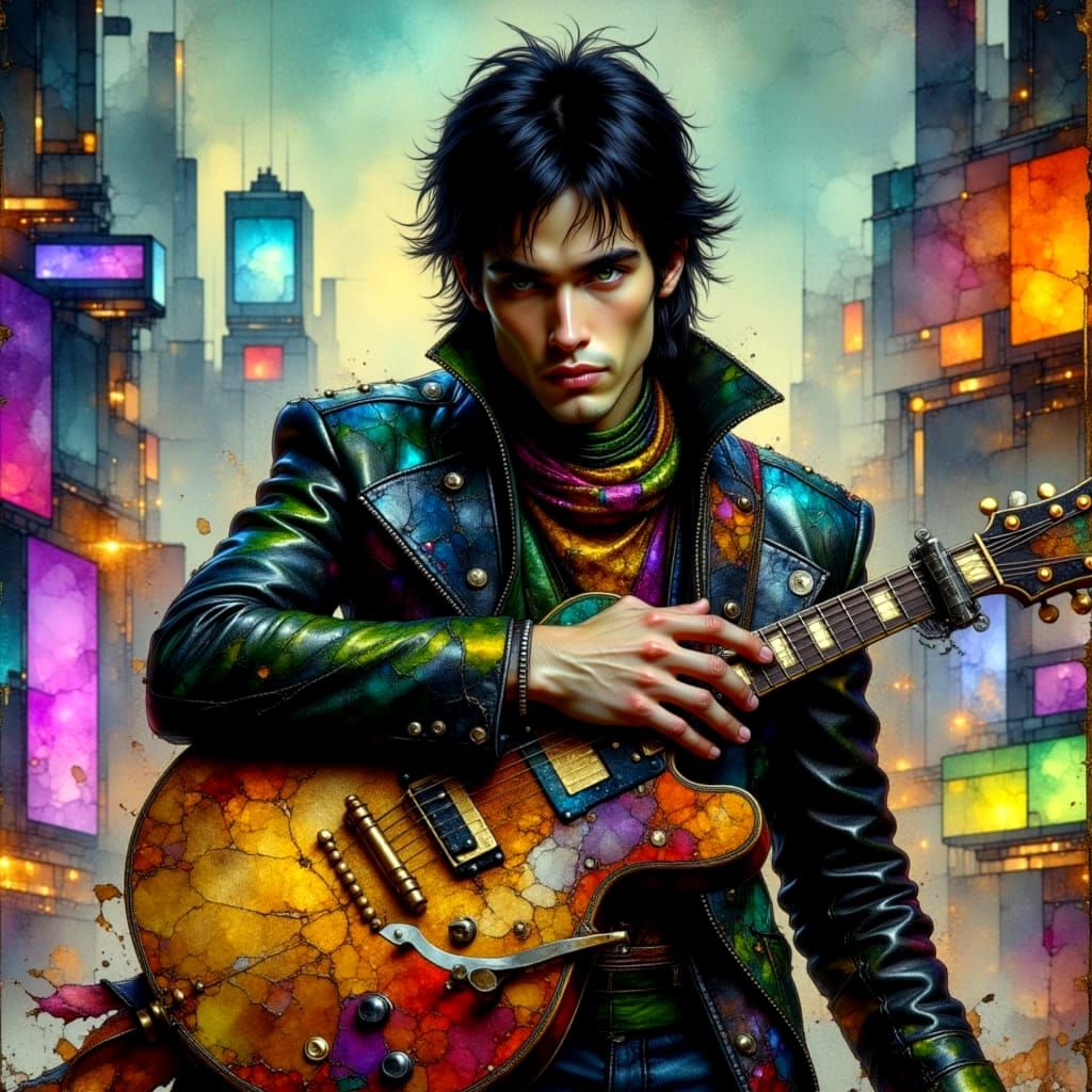 Ethereal Johnny in Vibrant Crinkled Metallics