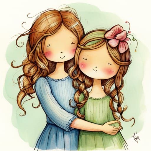 Friends Through Thick and Thin: Vintage Illustration