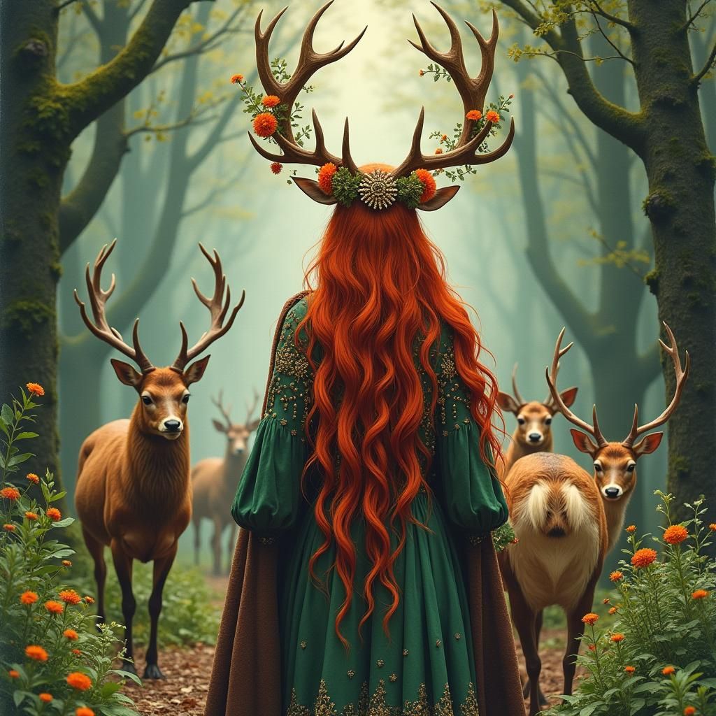 Žemyna: Lithuanian Earth Goddess in Enchanted Forest