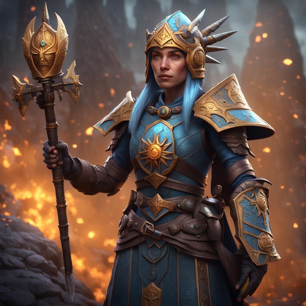 Elven Cleric Shaman in Detailed Fantasy Concept Art