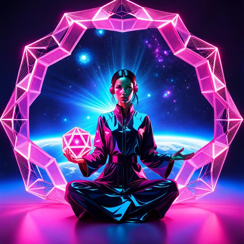 Woman with Data on Alien Planet