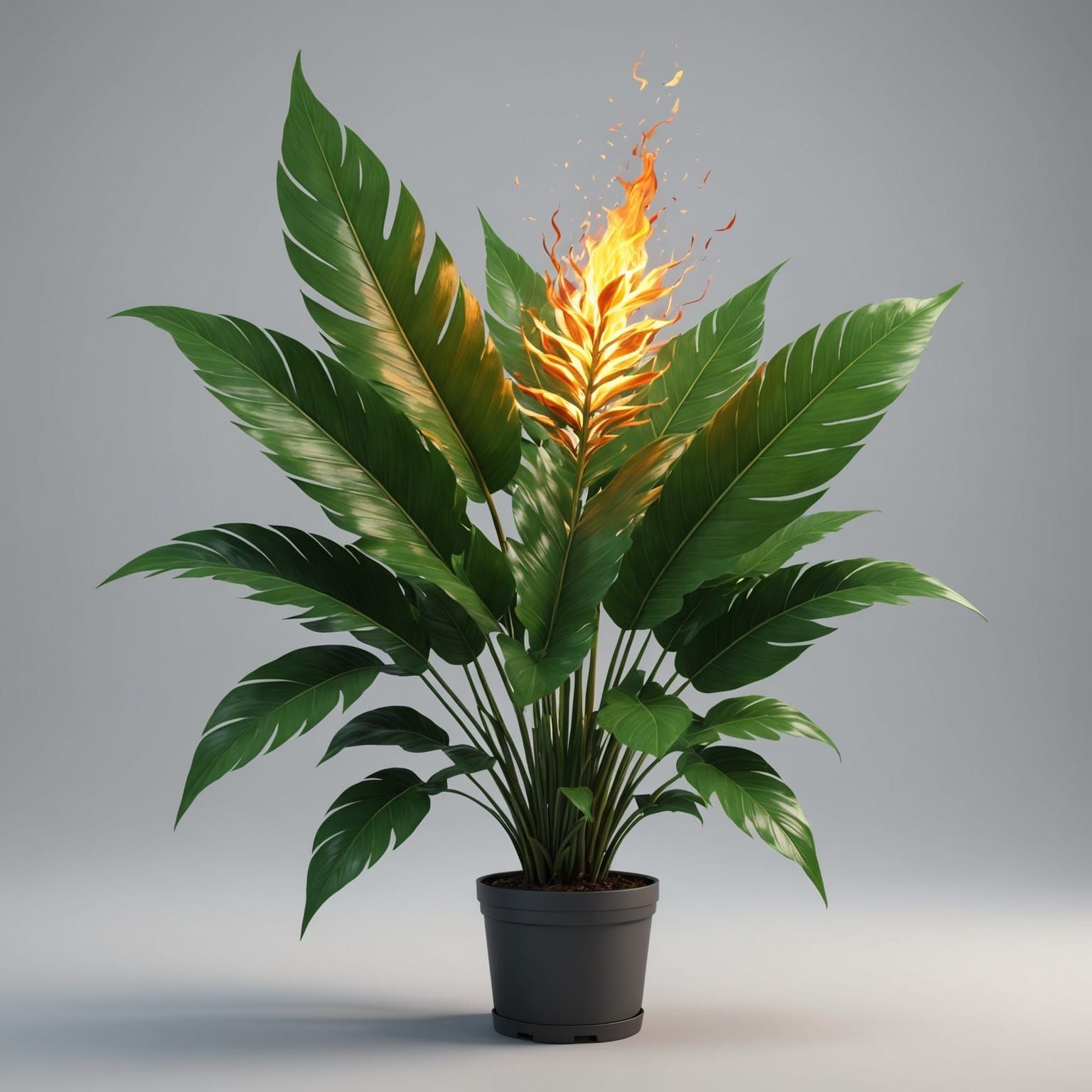 Surreal Donghua Plant Radiates Intense Fire