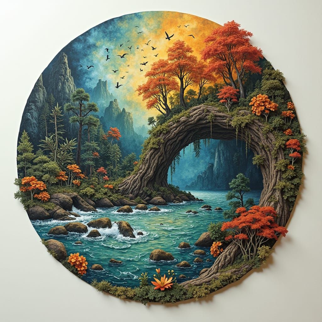 An intriguing ink art depicting...